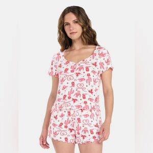 NWOT Chic Pink Cactus Print Pajama Set Women’s